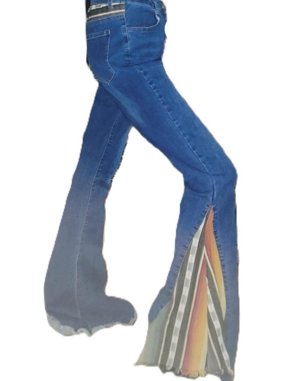 Lucky & Blessed Retro Vintage Santa Fe Print Bell Bottom Jeans Size 12
